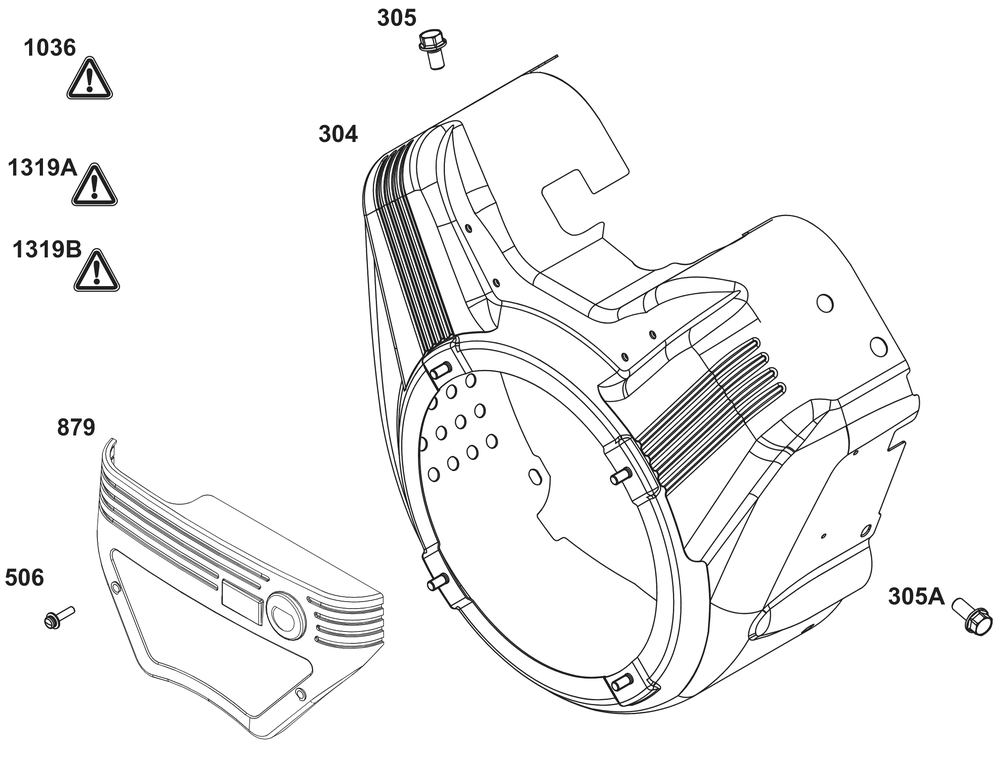 Blower Housing Group Diagram and Parts List for 385447-0474-B5 200000 - 399999 Briggs and Stratton Engine